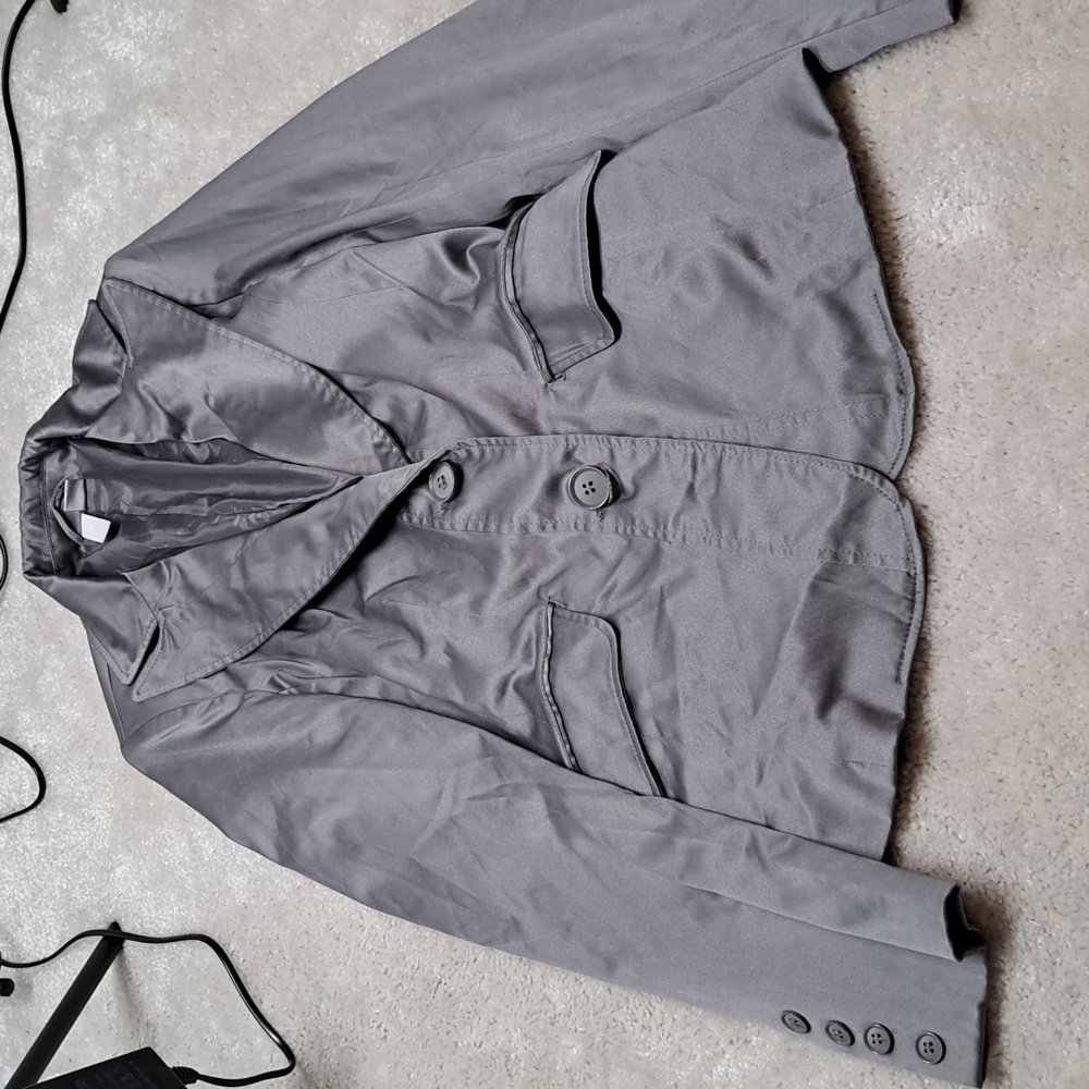 MAX Rave Gray Sateen Blazer Jacket